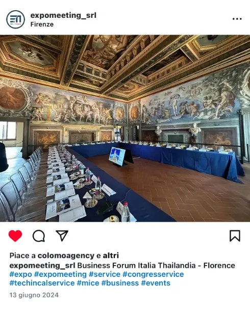 Business Forum Italia-Thailandia a Firenze - Allestimenti tecnici Expomeeting per evento internazionale