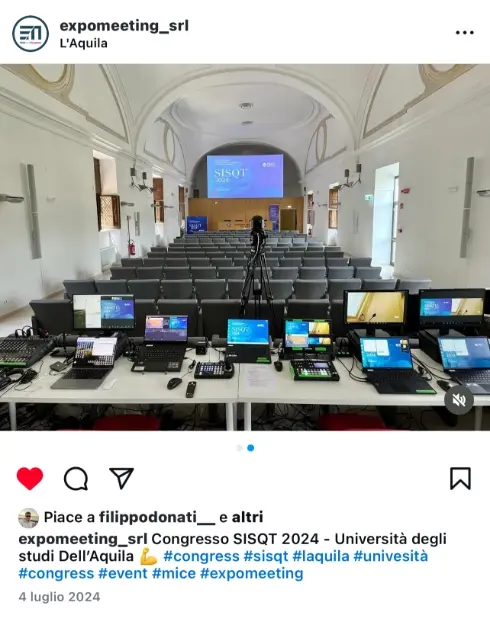 Congresso SISQT 2024 - Allestimento tecnologico Expomeeting per conferenza all'Università dell'Aquila